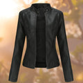 Jana | Chaqueta de cuero con cuello mao