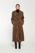Sommerfeld | Eleganter langer Trenchcoat in Wildlederoptik für Damen