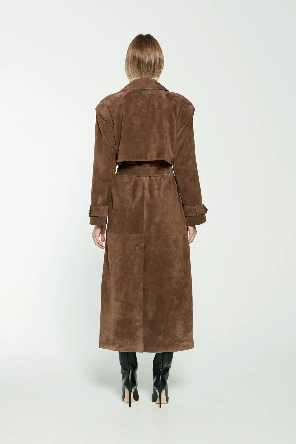 Sommerfeld | Eleganter langer Trenchcoat in Wildlederoptik für Damen