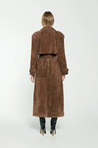 Sommerfeld | Eleganter langer Trenchcoat in Wildlederoptik für Damen