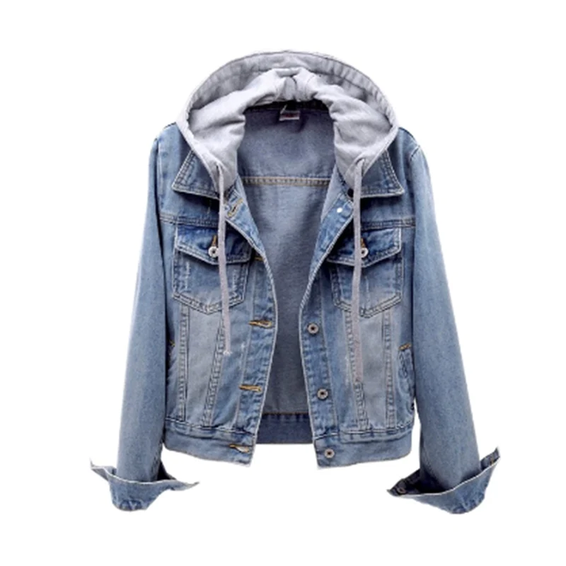 Tussenjas Dames met een Capuchon en Duurzaam Denim van Hoge Kwaliteit