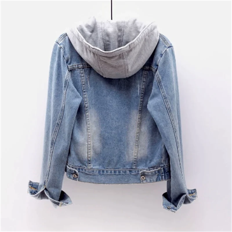 Tussenjas Dames met een Capuchon en Duurzaam Denim van Hoge Kwaliteit