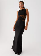Evelyn | Abendkleid mit Spitzenausschnitten