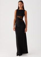 Evelyn | Abendkleid mit Spitzenausschnitten