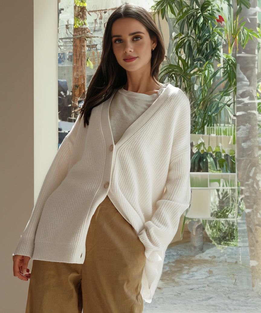 Vest Dames Los met Knoopsluiting en Gebreide Comfortabele Textuur