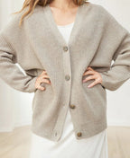 Vest Dames Los met Knoopsluiting en Gebreide Comfortabele Textuur