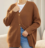 Vest Dames Los met Knoopsluiting en Gebreide Comfortabele Textuur