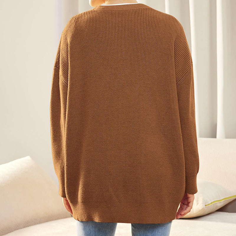 Vest Dames Los met Knoopsluiting en Gebreide Comfortabele Textuur
