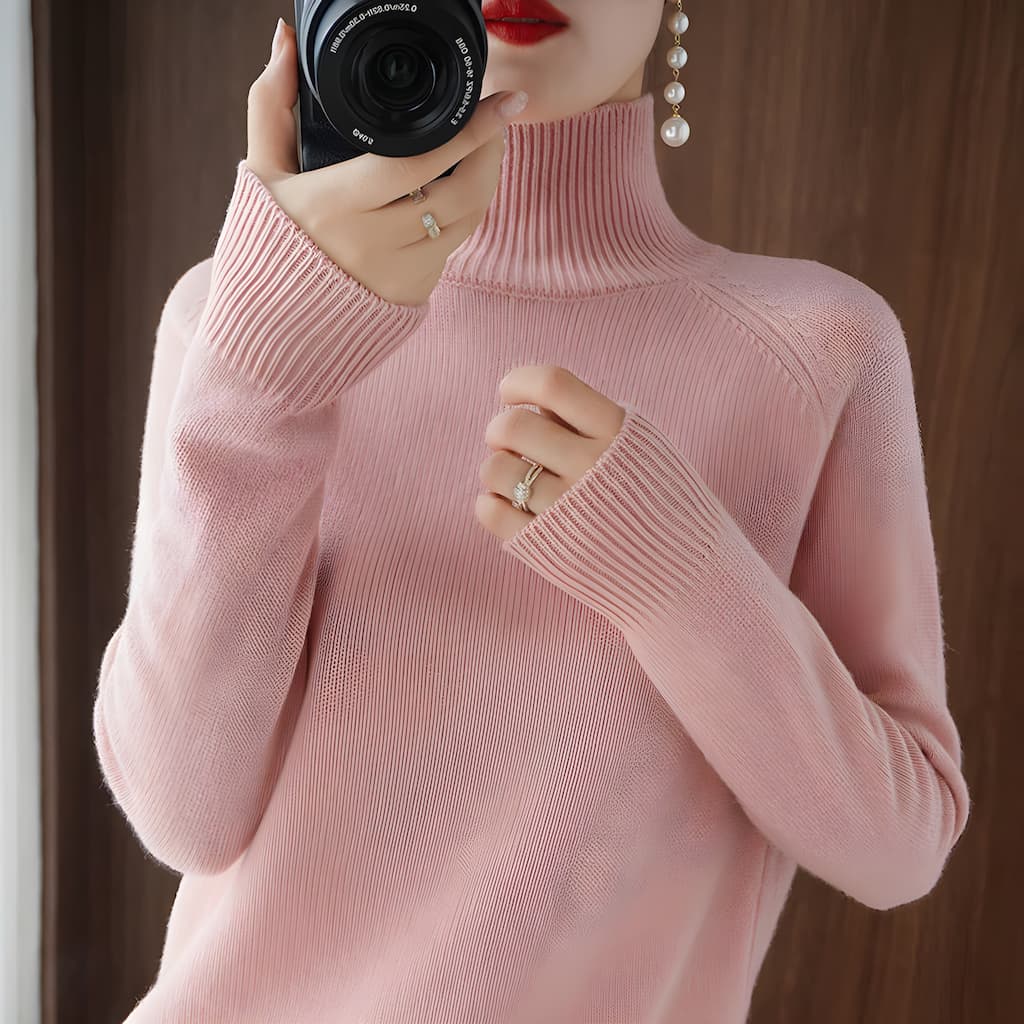 Adela | Jersey fino de cuello alto para superponer