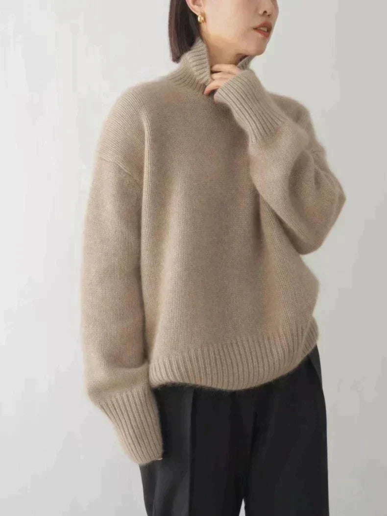 Lidia | Jersey de cuello alto en punto suave