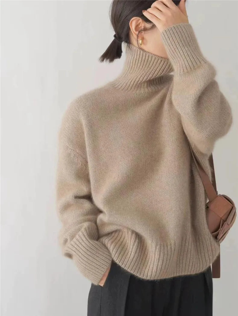 Lidia | Jersey de cuello alto en punto suave