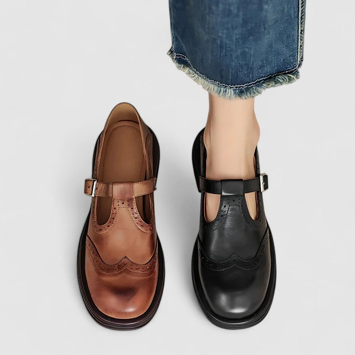 Esmeralda | Zapatos Oxford planos con hebilla