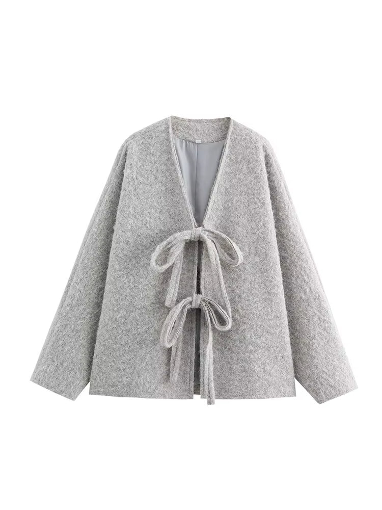 Lucrecia | Chaqueta con cordones de tejido texturizado