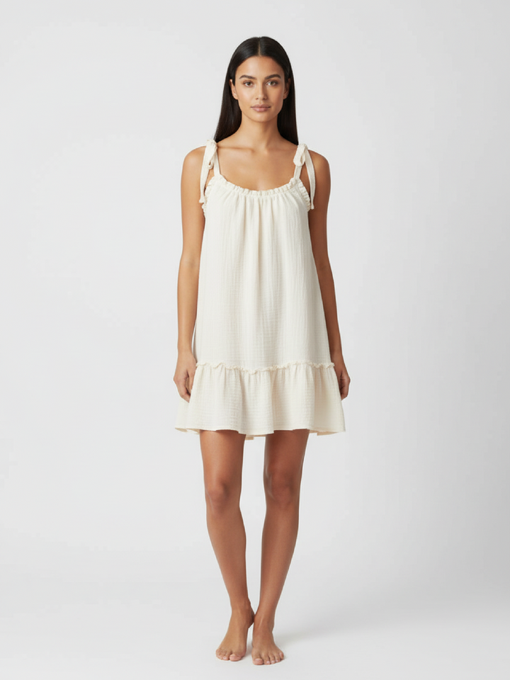 Helena | Vestido mini holgado con espalda abierta