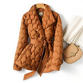 Winterjas Dames Puffer met Riem in de Taille en Warme Isolatie