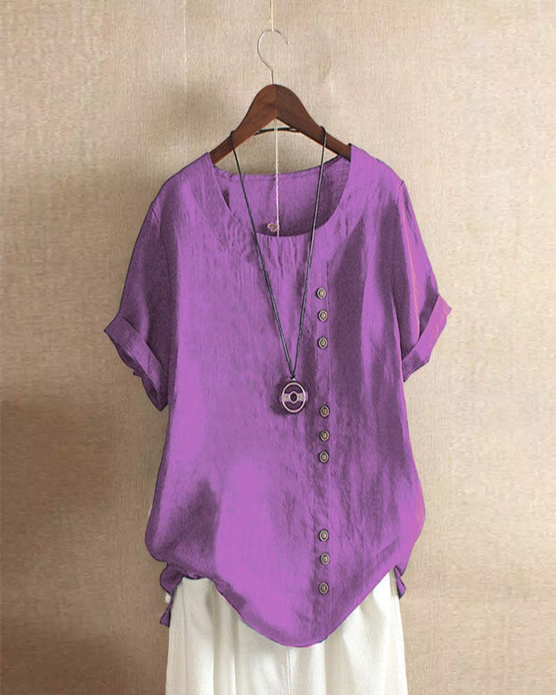 Ainara | Blusa casual con botones asimétricos