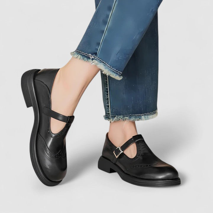 Esmeralda | Zapatos Oxford planos con hebilla