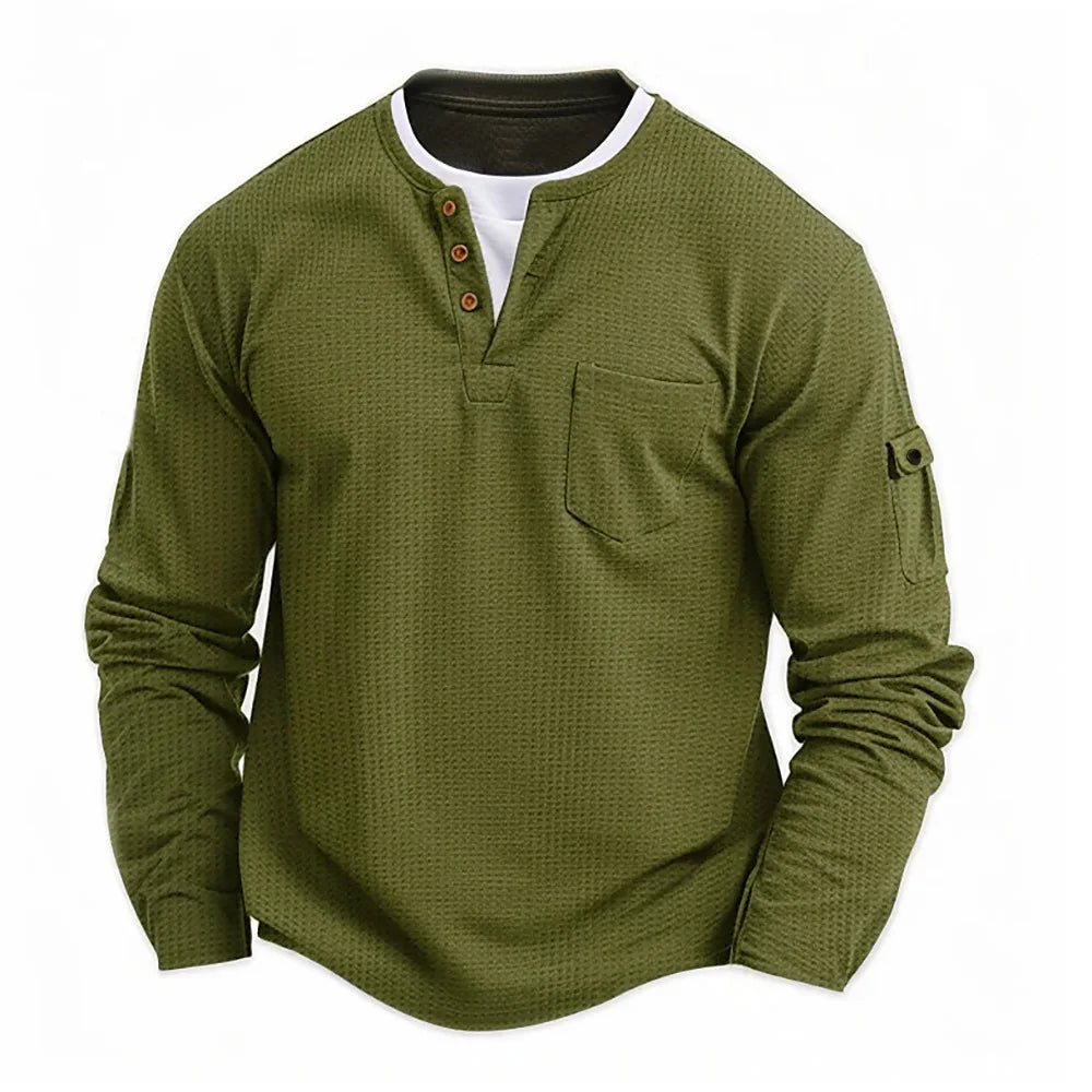 Adán | Camiseta Henley de manga larga con doble cuello