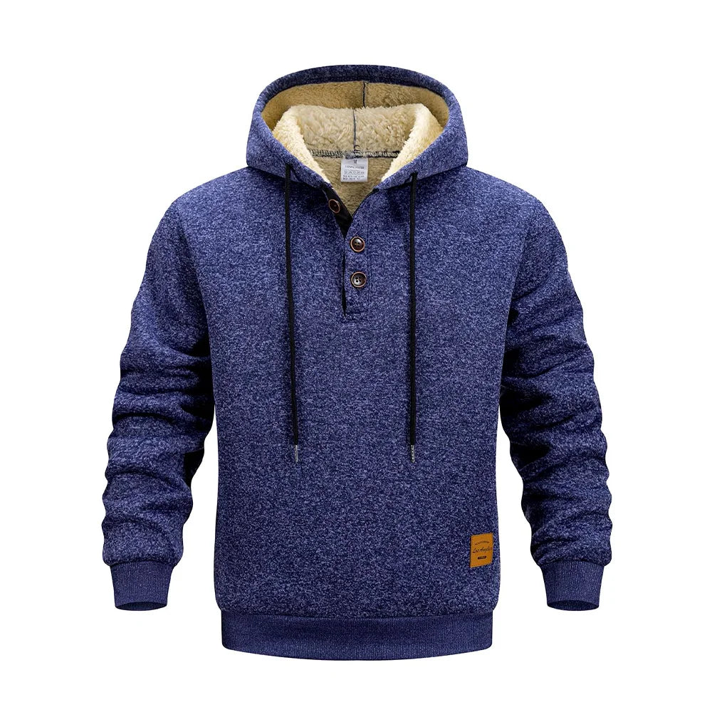 Amancio | Sudadera de invierno con capucha y botones