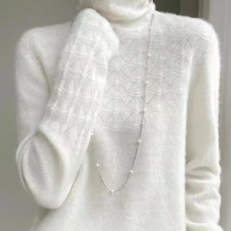 Bárbara | Jersey grueso de cuello alto y corte recto