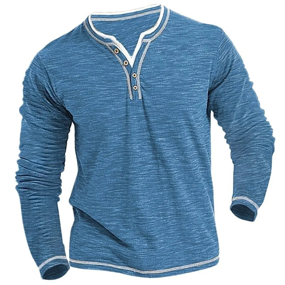 Mauricio | Camiseta de manga larga con cuello de pico