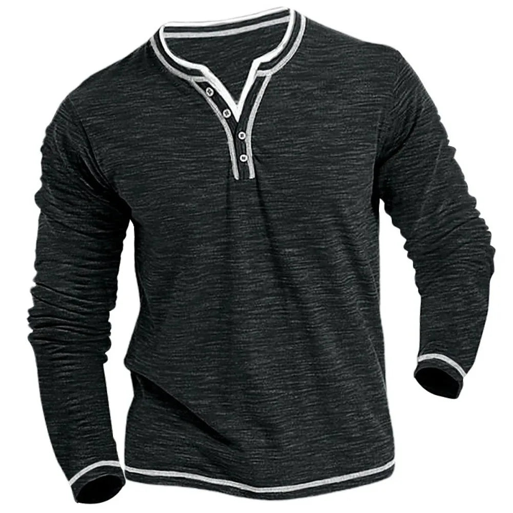Mauricio | Camiseta de manga larga con cuello de pico