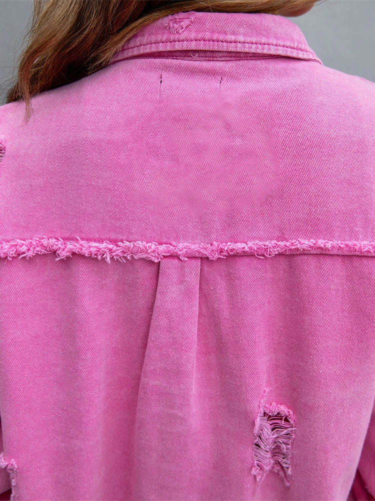 Tussenjas Dames van Denim met een Verweerde en Vintage Stijl