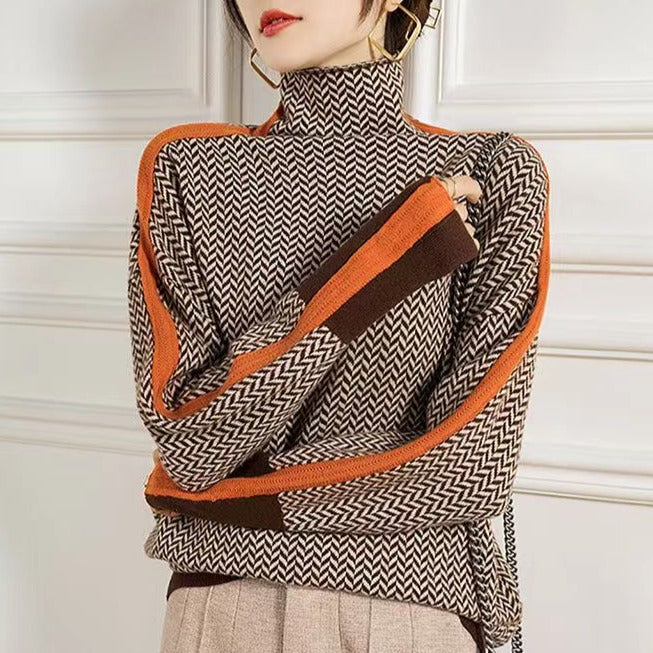Cecilia | Jersey de cuello alto con punto texturizado