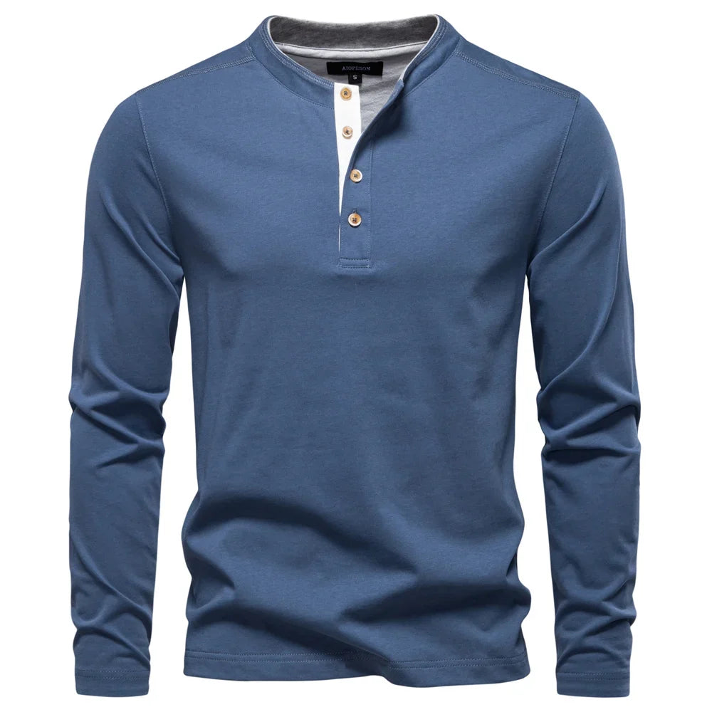 Beeckhoven™ | Henley Heren  Shirt Met Lange Mouwen
