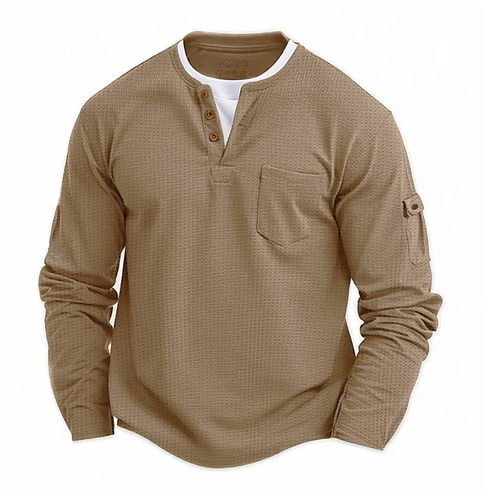 Adán | Camiseta Henley de manga larga con doble cuello