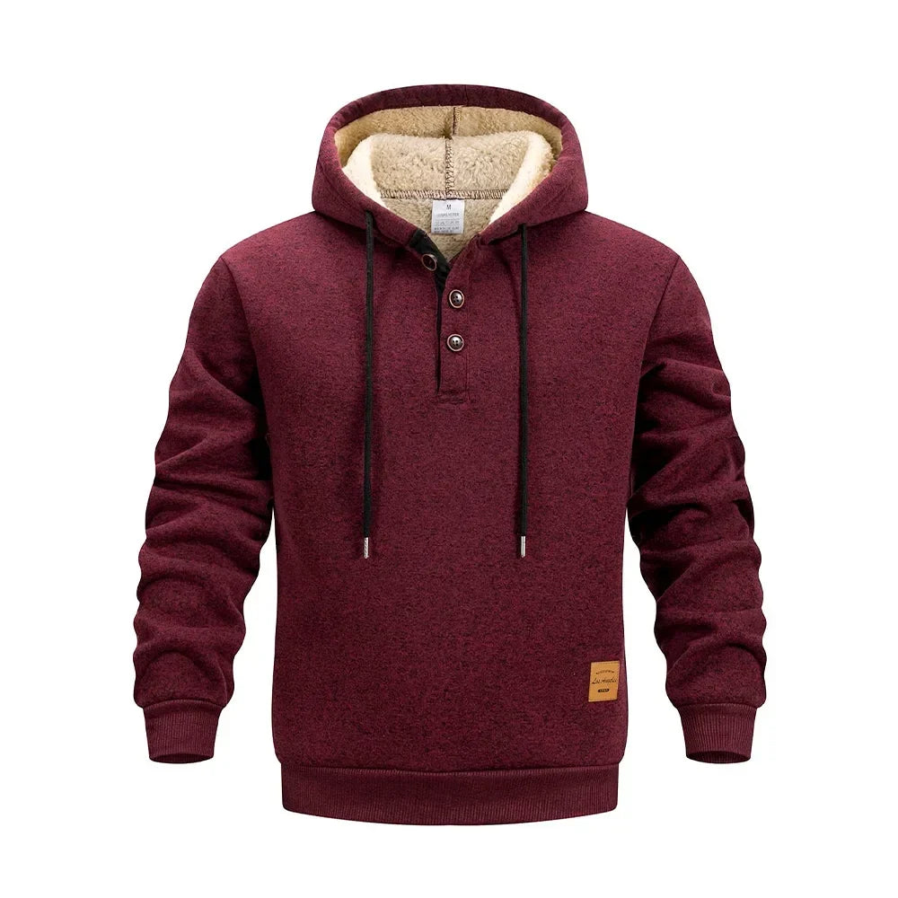 Amancio | Sudadera de invierno con capucha y botones