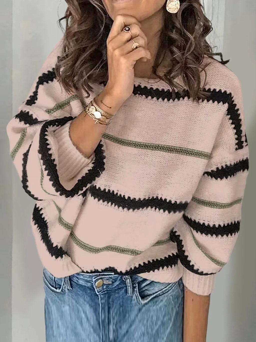 Pepa | Jersey a rayas con cuello redondo