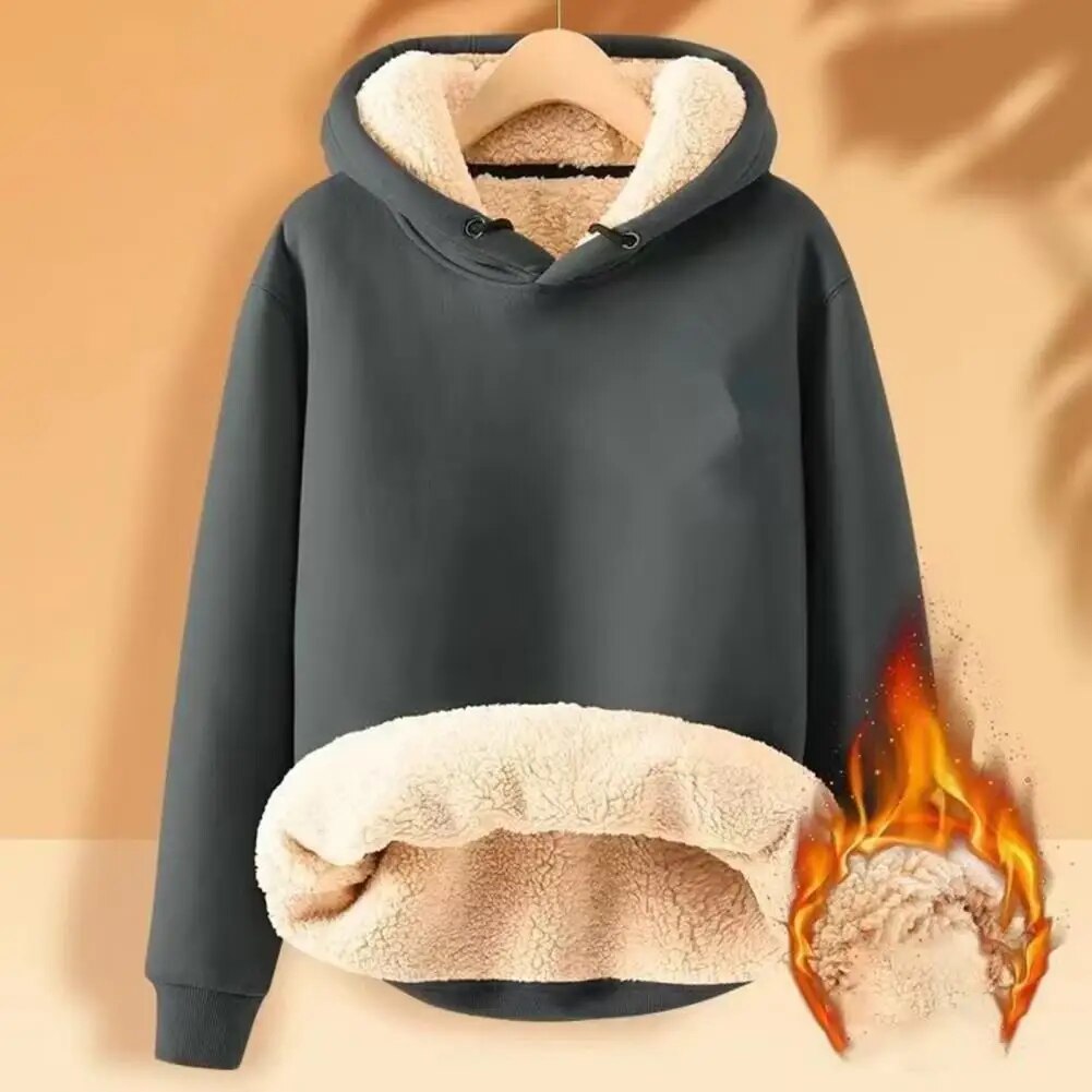 Liliana | Sudadera polar de borreguito con capucha y cremallera