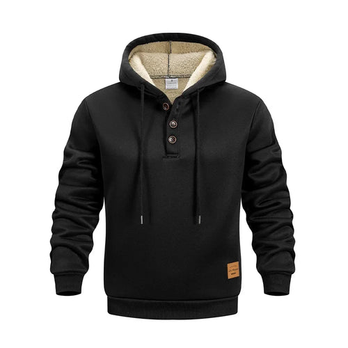 Amancio | Sudadera de invierno con capucha y botones