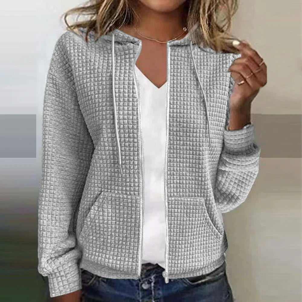 Tania | Chaqueta con capucha y cremallera con bolsillos
