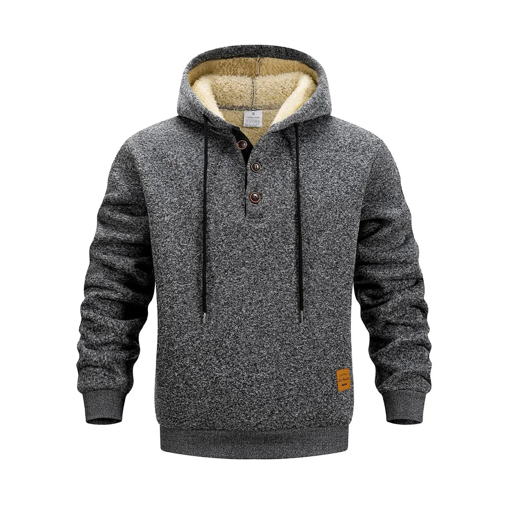Amancio | Sudadera de invierno con capucha y botones