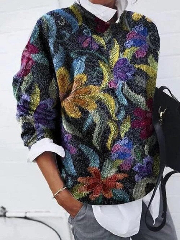 Coral | Jersey de punto con dibujo multicolor