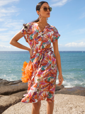 Madeleine | Vestido de verano con estampado de palmeras