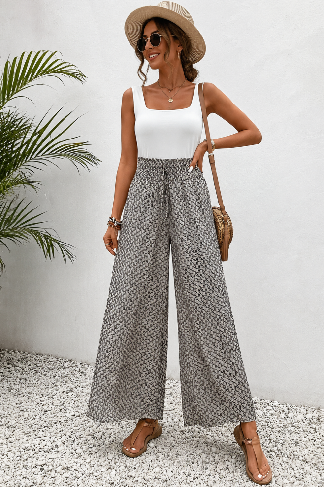 Almudena | Pantalón ancho con estampado geométrico