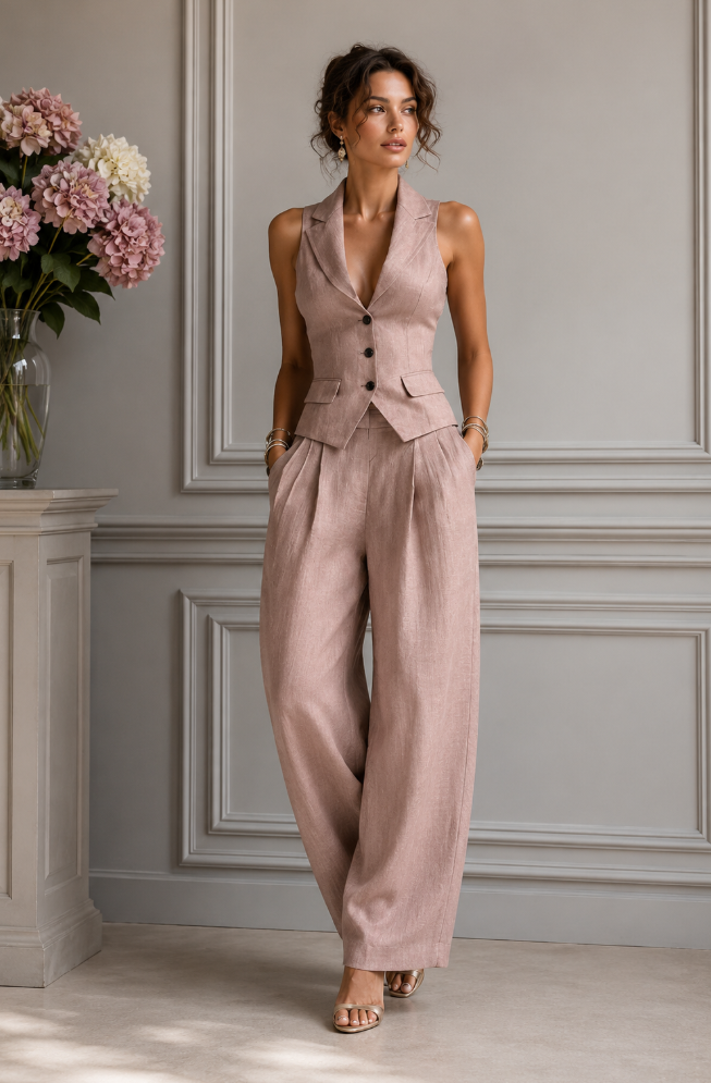 Stella | Conjunto de verano de dos piezas con escote en V