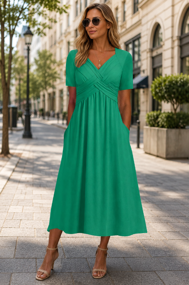 Helena | Elegante vestido midi de corte A