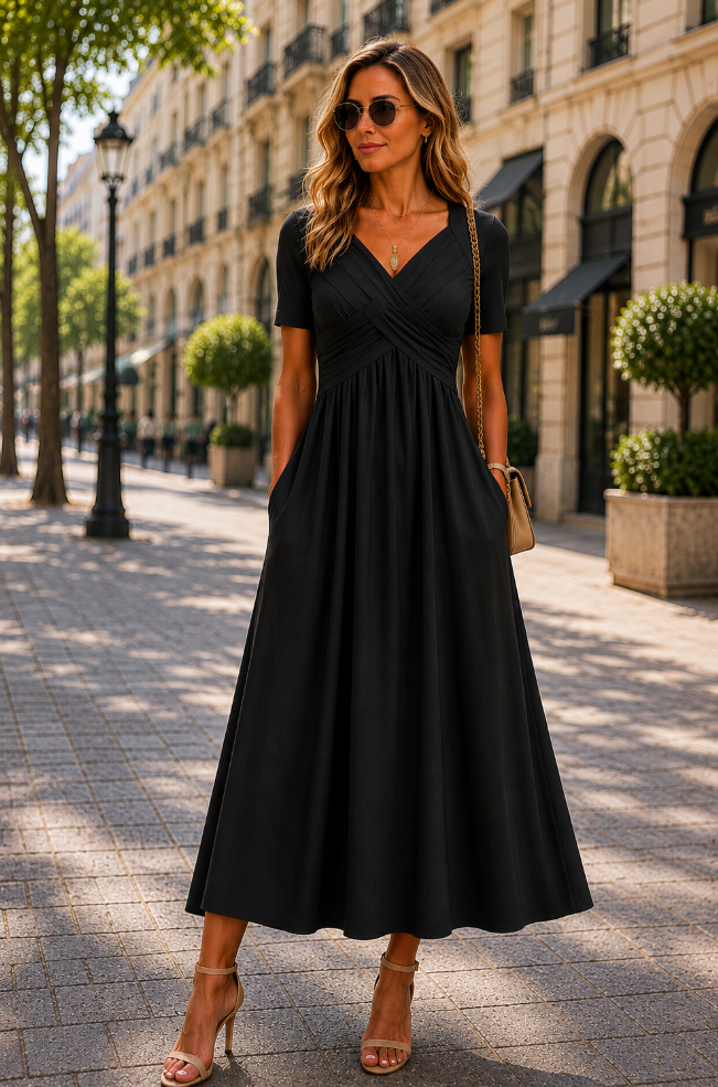 Helena | Elegante vestido midi de corte A