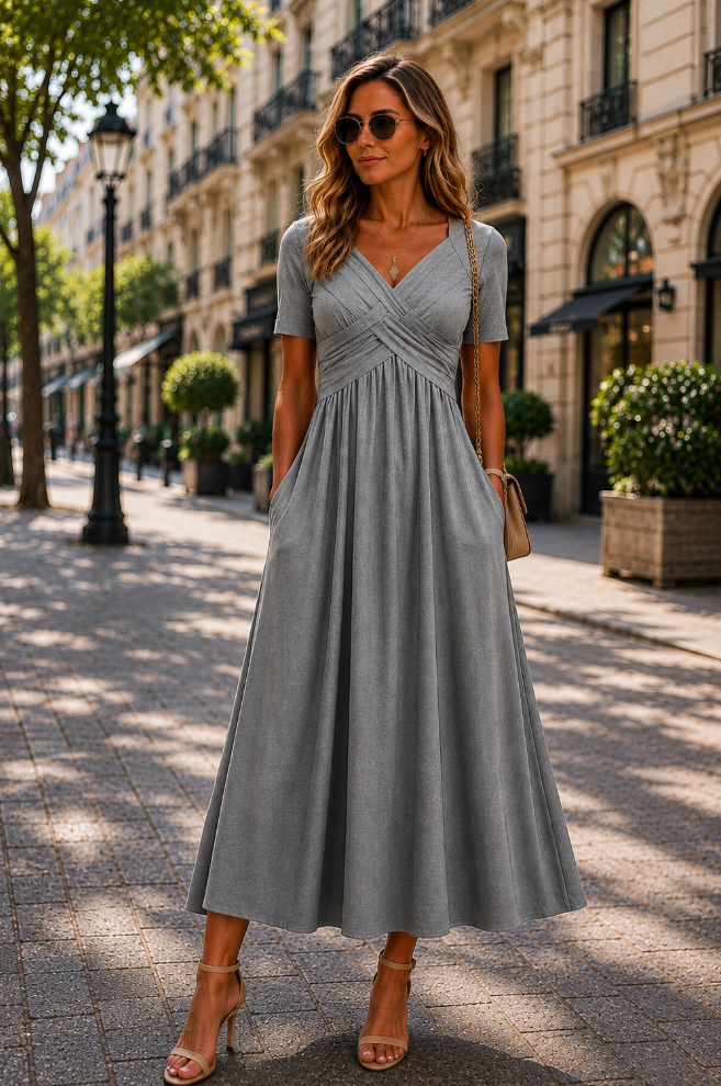 Helena | Elegante vestido midi de corte A