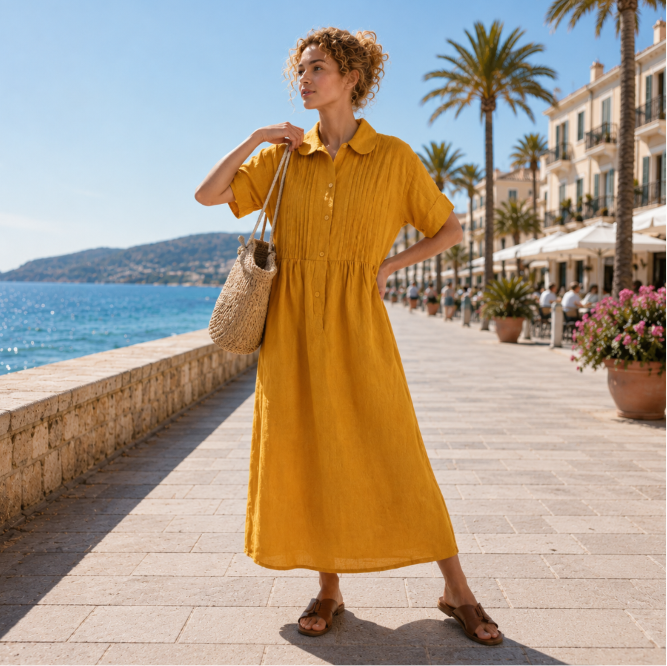 Alexis | Vestido camisero fluido de verano