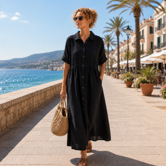 Alexis | Vestido camisero fluido de verano