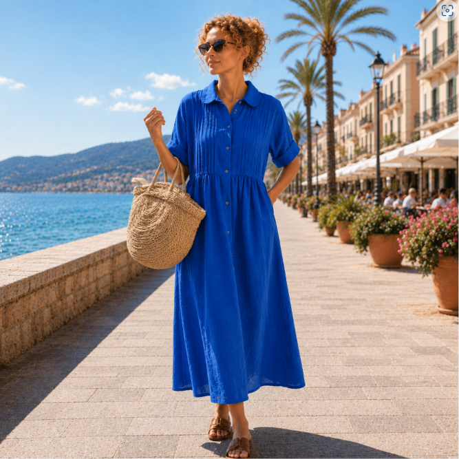 Alexis | Vestido camisero fluido de verano