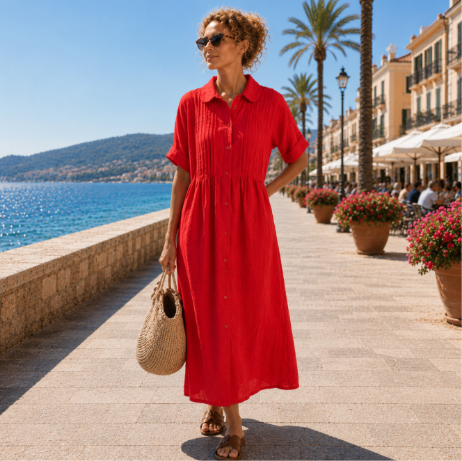 Alexis | Vestido camisero fluido de verano