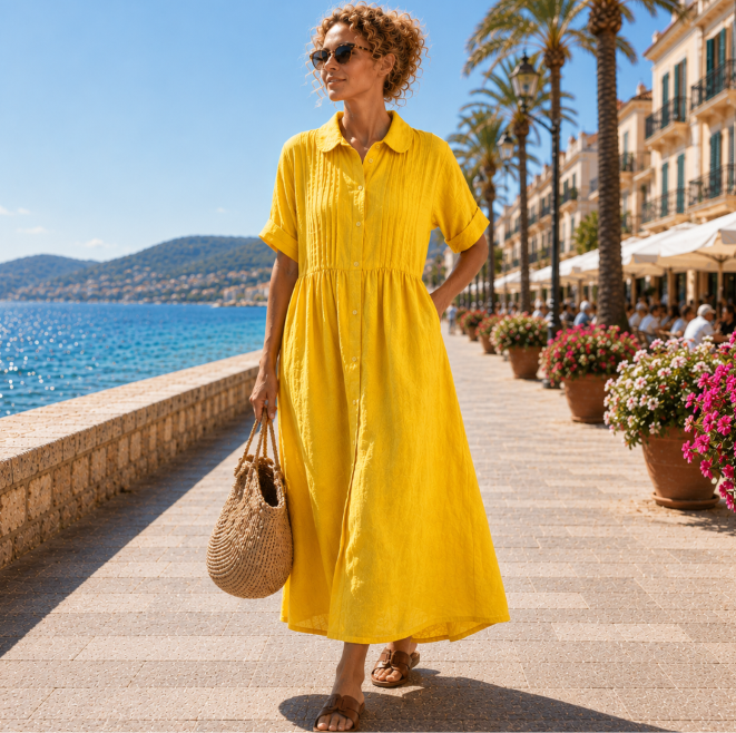 Alexis | Vestido camisero fluido de verano