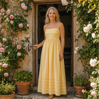 Oceane | Vestido maxi de rayas con tirantes finos