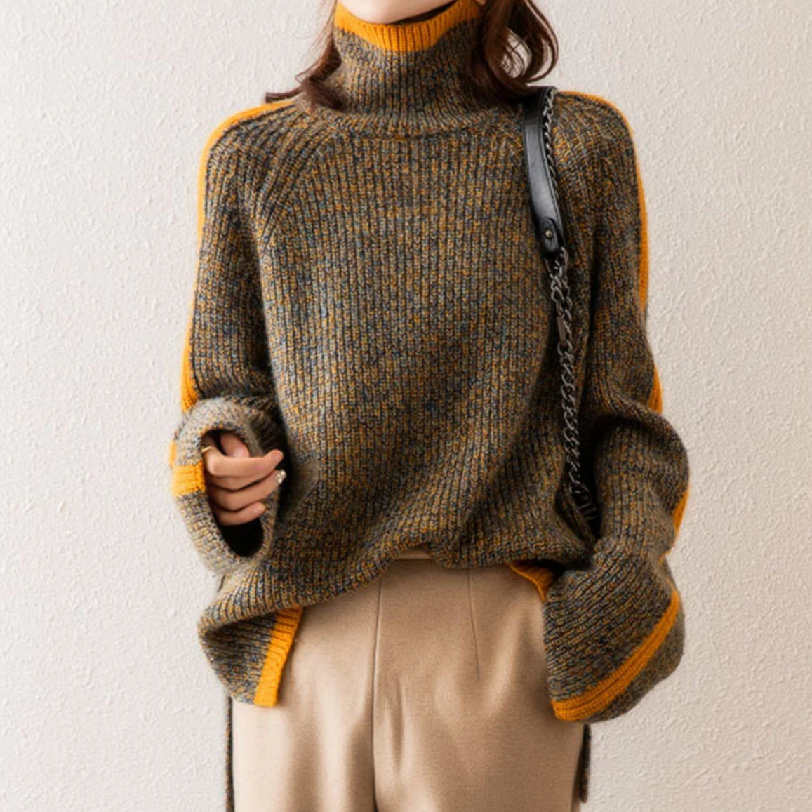 Camila | Jersey de cuello alto elevado